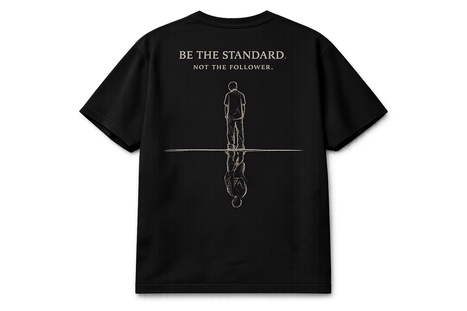 Boxy Tee — "Be The Standard" Oversized Minimalist Brushstroke Graphic